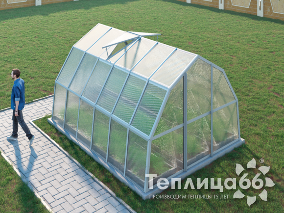 Теплица Рада Рица из поликарбоната, 3x4 метра, белая